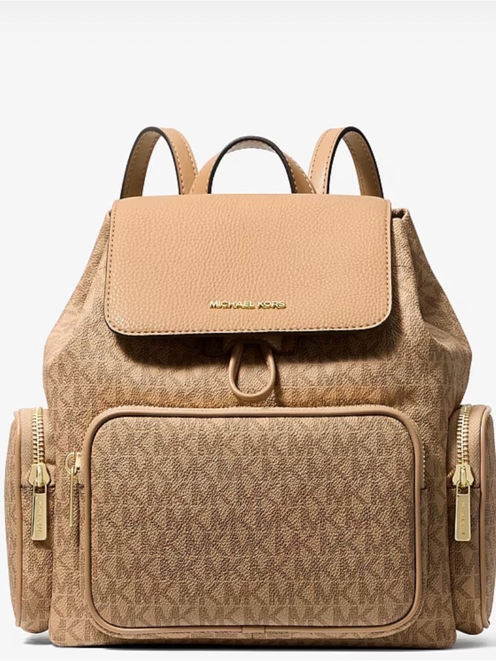 Michael Kors Beige/Tan Signature Logo Backpack